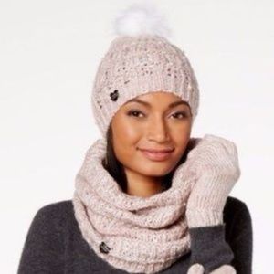 betsey johnson snood and beanie